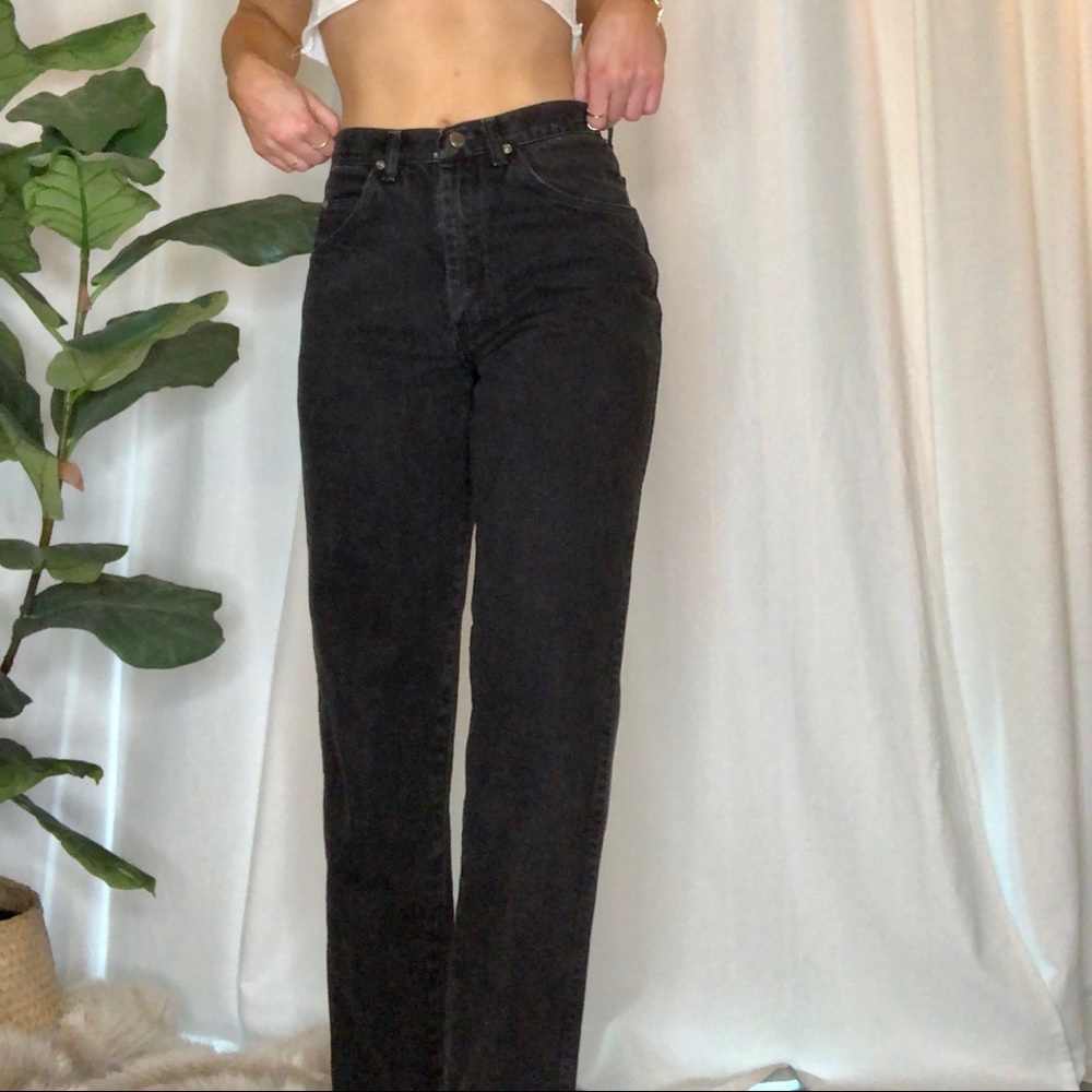 HIGH WAISTED, BLACK WRANGLER JEANS
